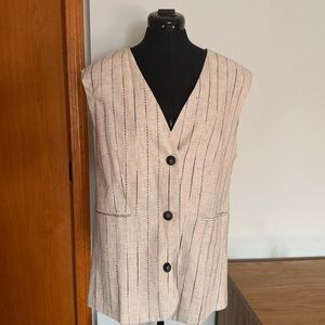 Pinstripe Cream Vest